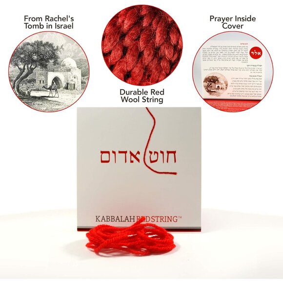 60in Red Wool String Kabbalah Bracelet Kit for Spiritual Protection with Blessin - Picture 2 of 8